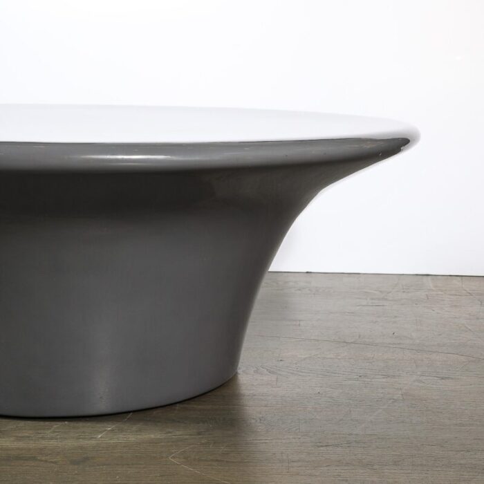 modernist grey lacquer curvilinear sculptural cocktail table 8728