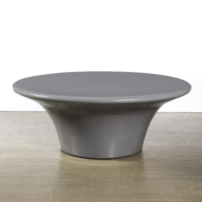 modernist grey lacquer curvilinear sculptural cocktail table 8736