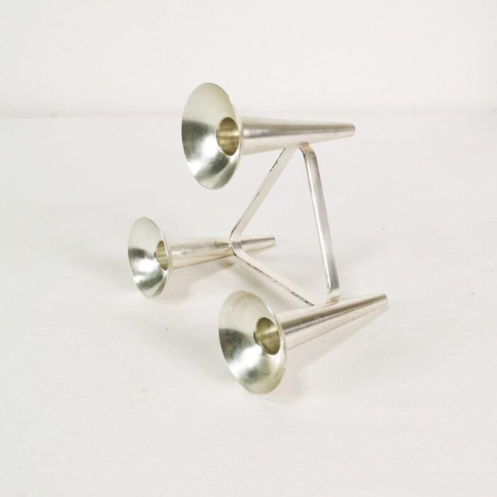 modernist plated candlestick from wmf germany 1960s 4