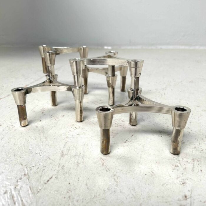 modular candleholders 1960s set of 5 1