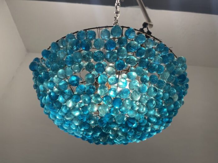 murano glass beaded flush mount 1960s 1244