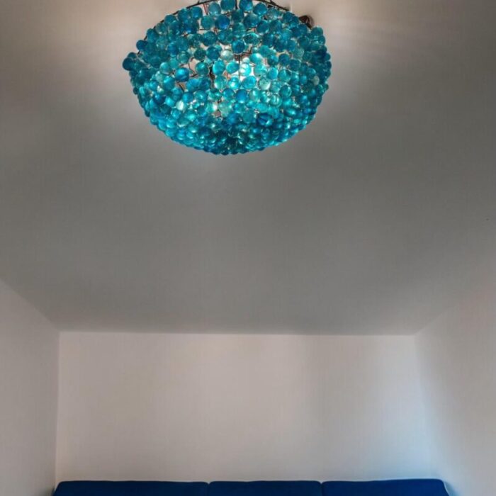 murano glass beaded flush mount 1960s 8550