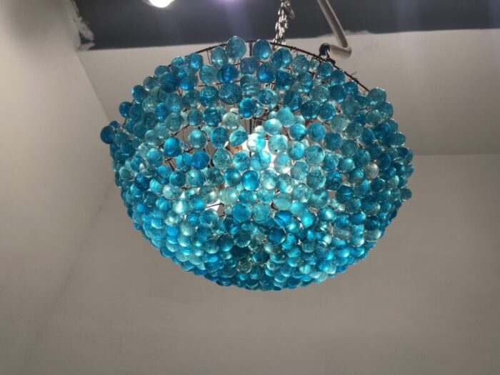 murano glass beaded flush mount 1960s 9395