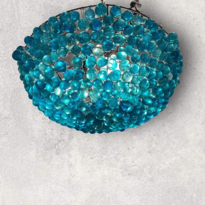 murano glass beaded flush mount 1960s 9502