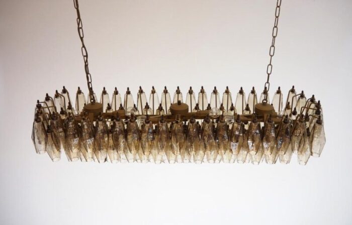 murano poliedri chandelier with 138 smoked glasses 1990s 1501