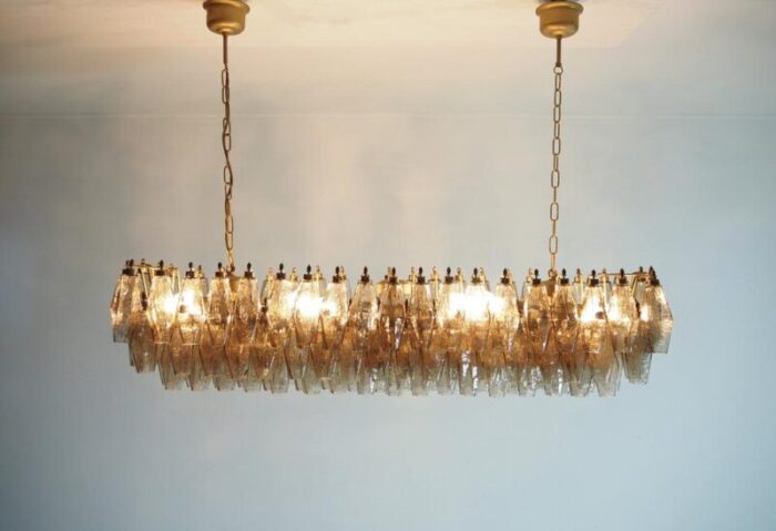 murano poliedri chandelier with 138 smoked glasses 1990s 2089