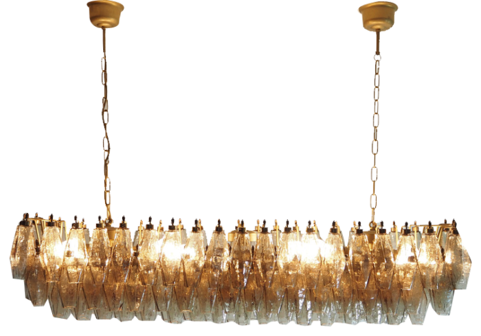 murano poliedri chandelier with 138 smoked glasses 1990s 7508