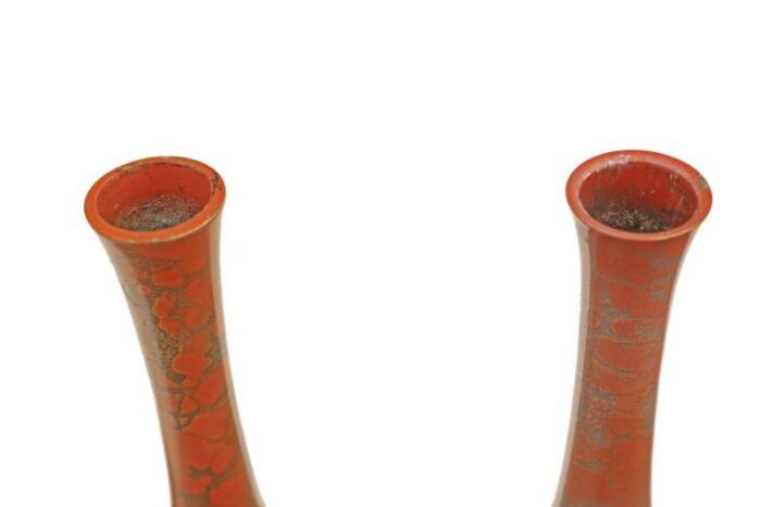 murashido japanese bronze vases 1970s set of 2 3