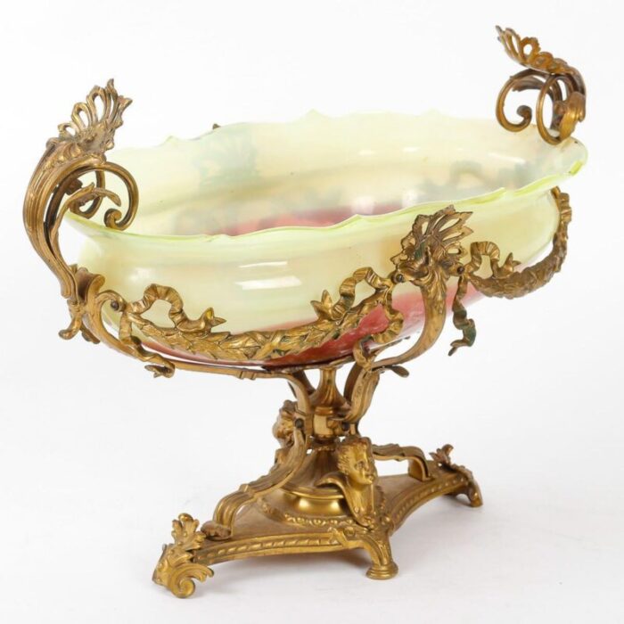 napoleon iii opaline bowl with gilt bronze mounting 19th century 2