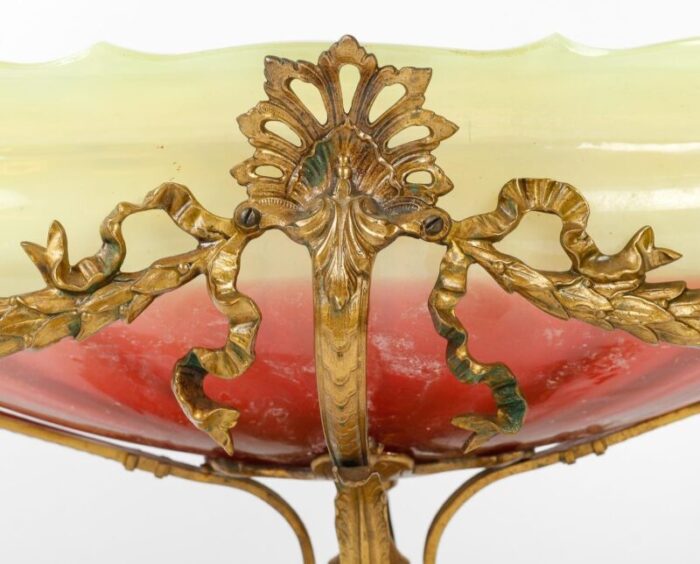 napoleon iii opaline bowl with gilt bronze mounting 19th century 4