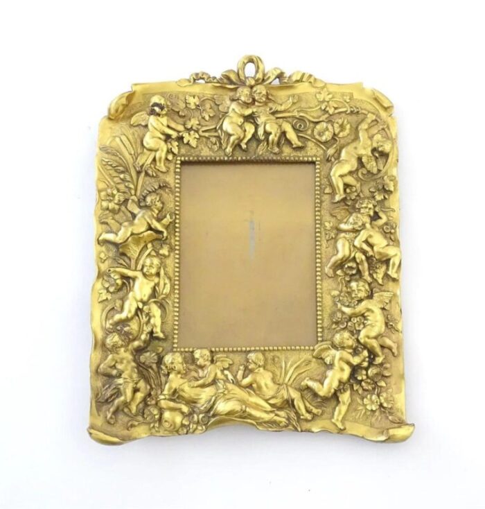 neo baroque style photo frame in gilded bronze 1890s 1900s 2