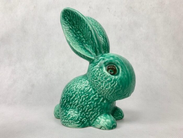 no 1028 green glazed rabbit from sylvac 1950s set of 2 10