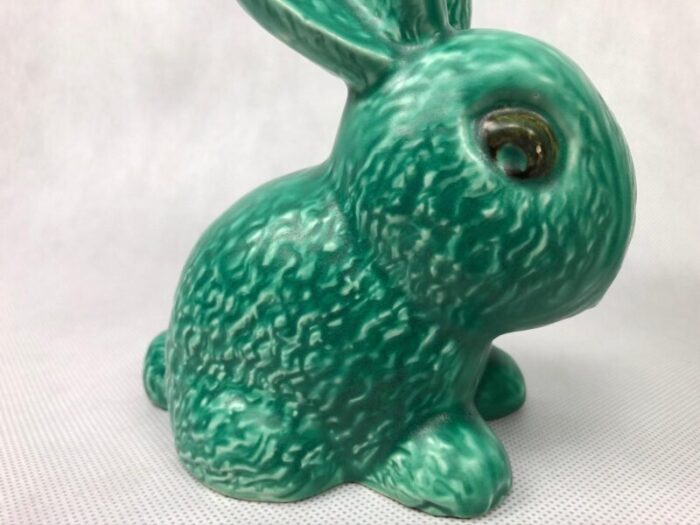 no 1028 green glazed rabbit from sylvac 1950s set of 2 8