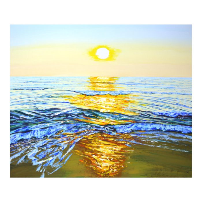 ocean golden rays original painting 5585