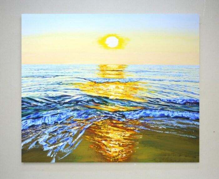 ocean golden rays original painting 7007