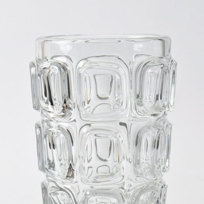 optical glass vase by frantisek vizner for libochovice 1960s 3