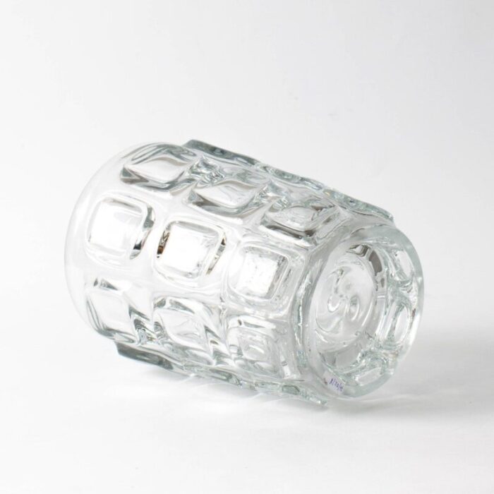 optical glass vase by frantisek vizner for libochovice 1960s 4