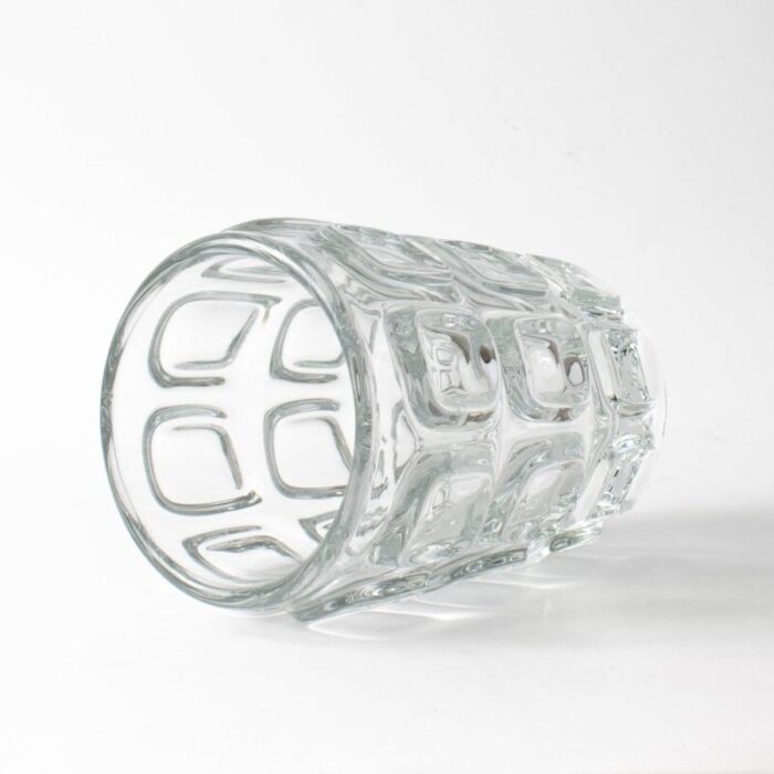 optical glass vase by frantisek vizner for libochovice 1960s 5