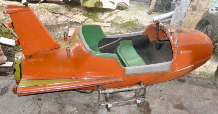 orange and green carousel plane 1960s 1