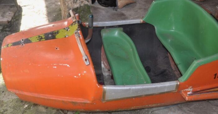 orange and green carousel plane 1960s 21