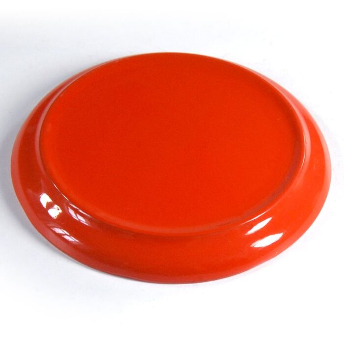 orange bakelite coasters denmark 1960s set of 6 4