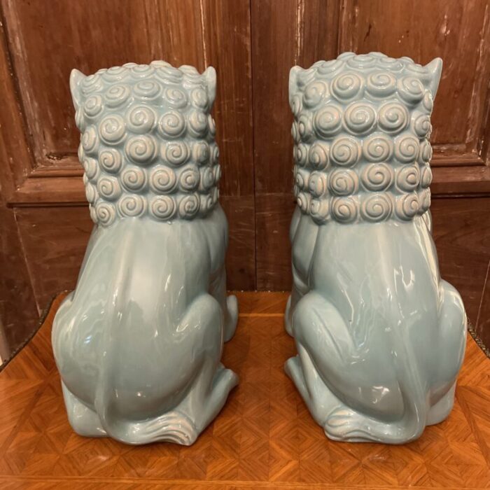 pair of late 20th century turquoise foo dogs 3686