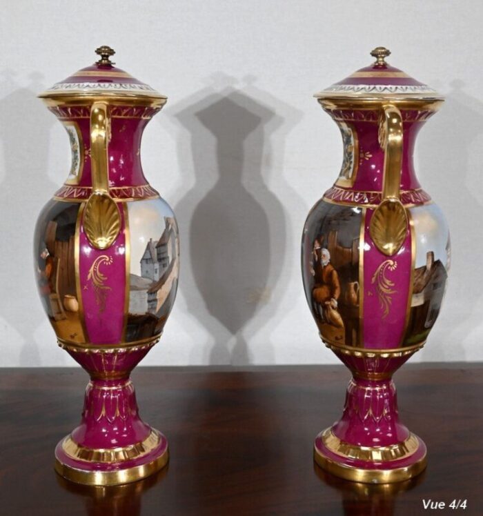 paris porcelain vases 20th century set of 2 16