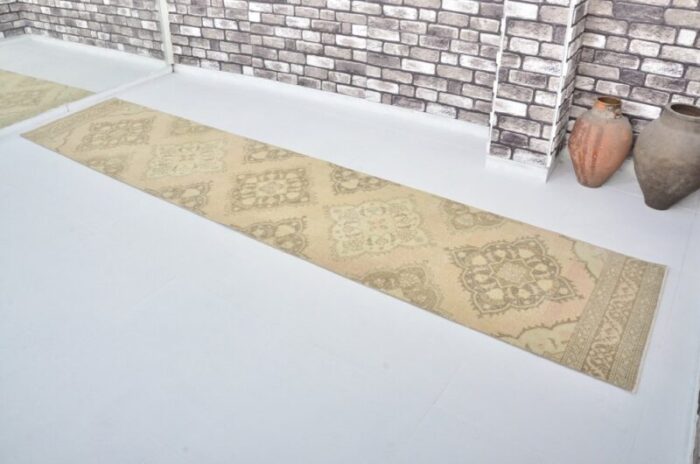 pastel hand knotted hallway kitchen runner rug 3