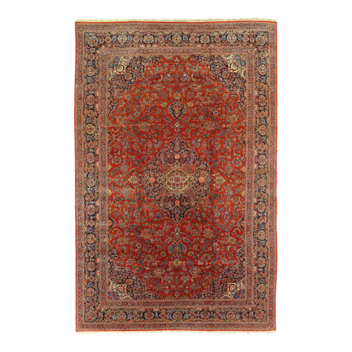 persian hand knotted vintage kashan 0450