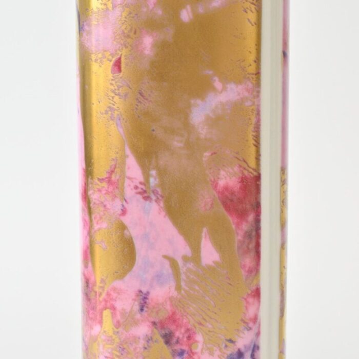 pink and gold porcelain vase from hutschenreuther 1970s 4