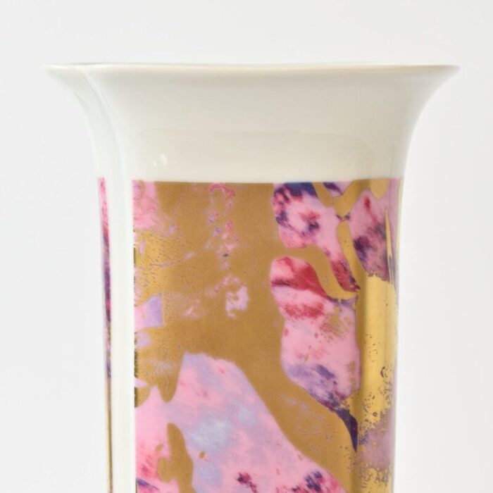 pink and gold porcelain vase from hutschenreuther 1970s 5