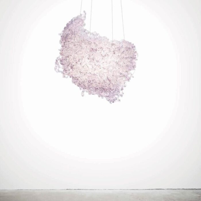 pink resin chandelier by jacopo foggini 9686