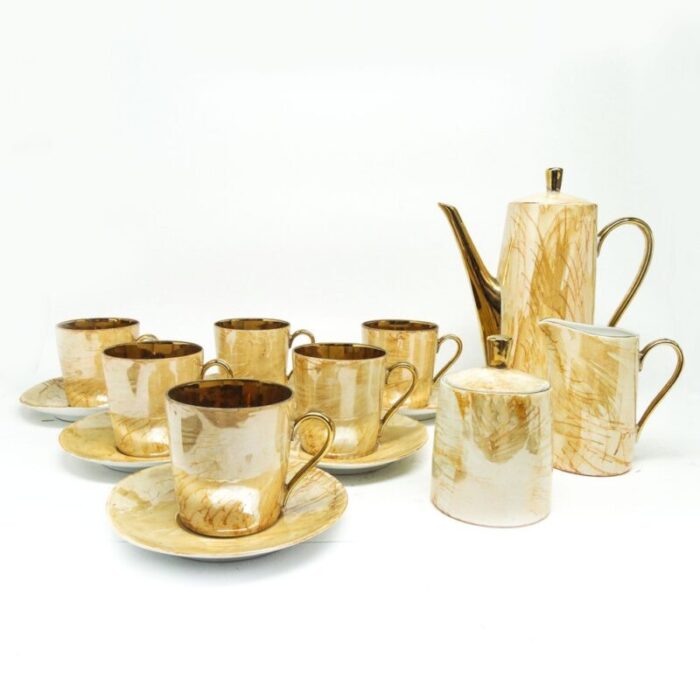 polish art deco coffee set from walbrzych 1970s set of 15 1