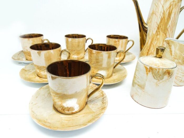 polish art deco coffee set from walbrzych 1970s set of 15 11