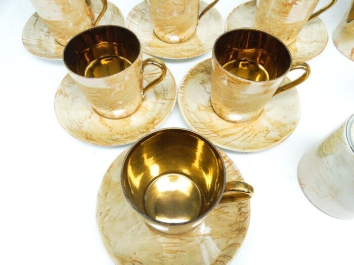 polish art deco coffee set from walbrzych 1970s set of 15 12