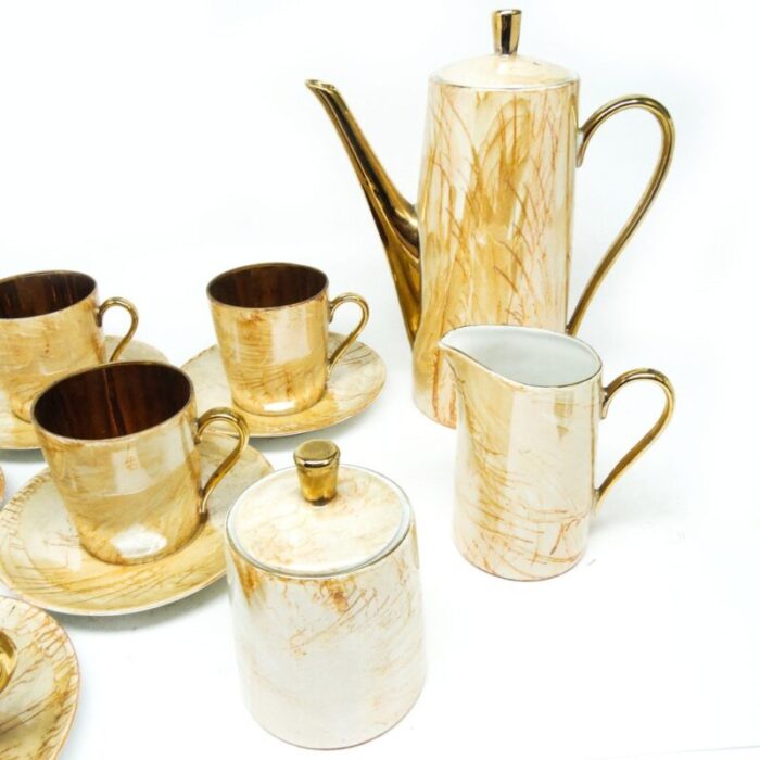 polish art deco coffee set from walbrzych 1970s set of 15 14