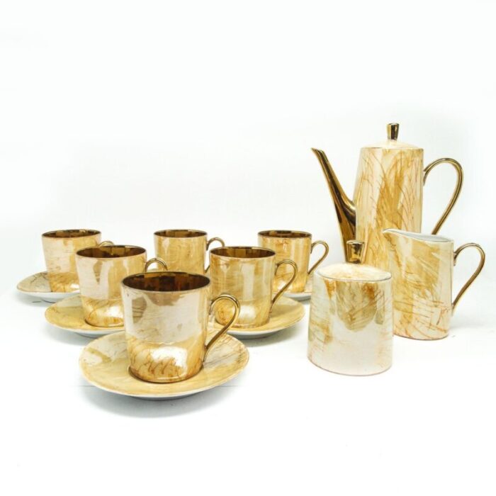 polish art deco coffee set from walbrzych 1970s set of 15 15