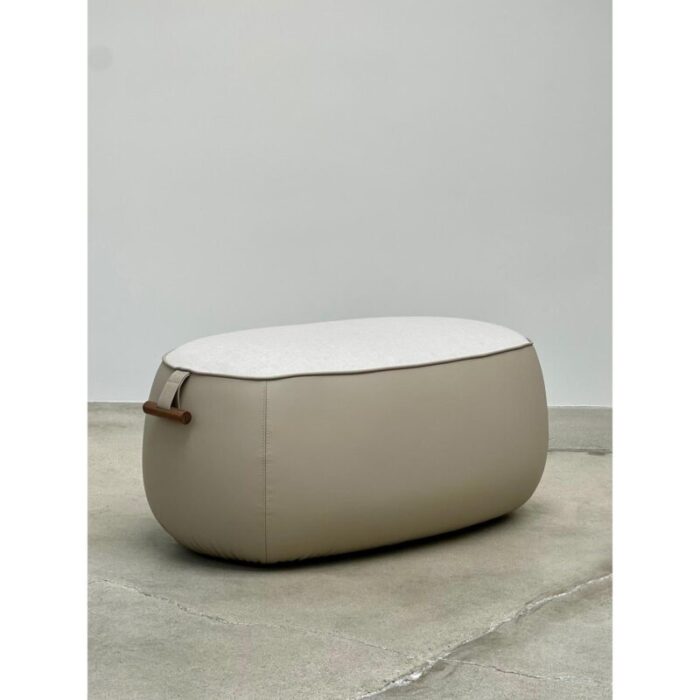 porada lagom medium velvet leather ottoman 1611