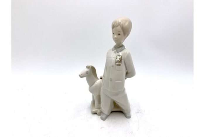 porcelain figurine of a boy from lladro spain 1970s 1