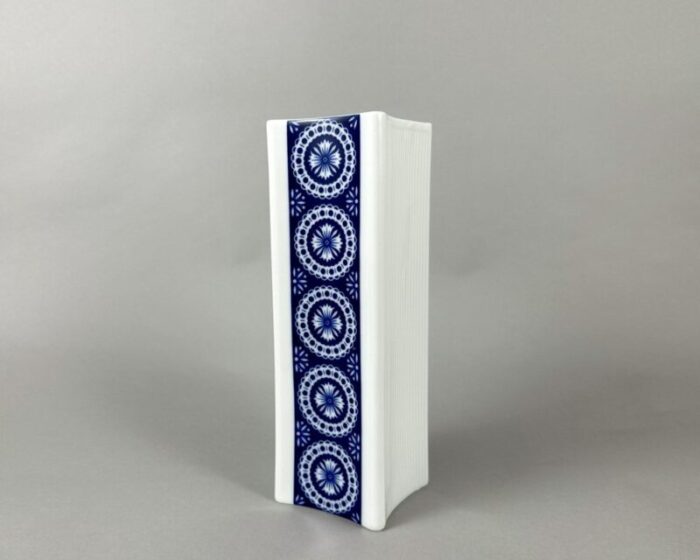 porcelain vase with blue pattern from schirnding bavaria germany 1970s 1