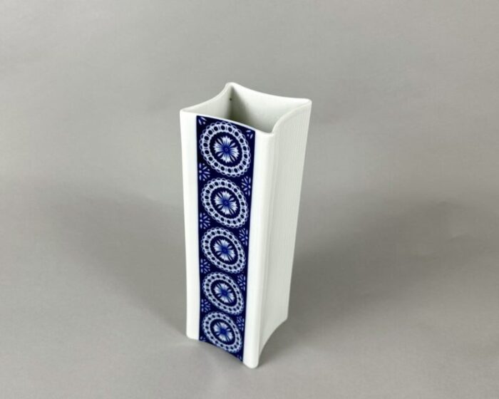 porcelain vase with blue pattern from schirnding bavaria germany 1970s 5