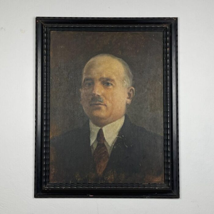 portrait man in a suit late 19th century oil on plywood 5890