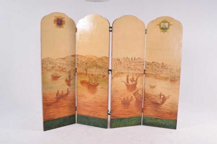 portuguese hand painted dressing screen 1850s 10