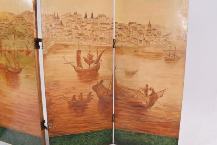 portuguese hand painted dressing screen 1850s 6