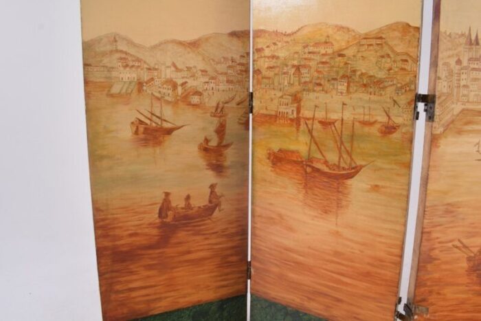 portuguese hand painted dressing screen 1850s 7