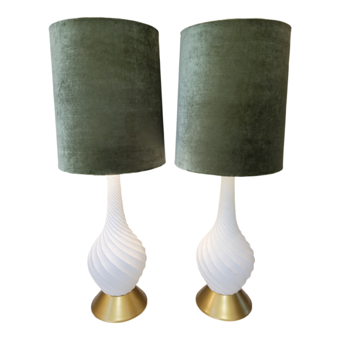 quartite mid century swirl lamp a pair 9542