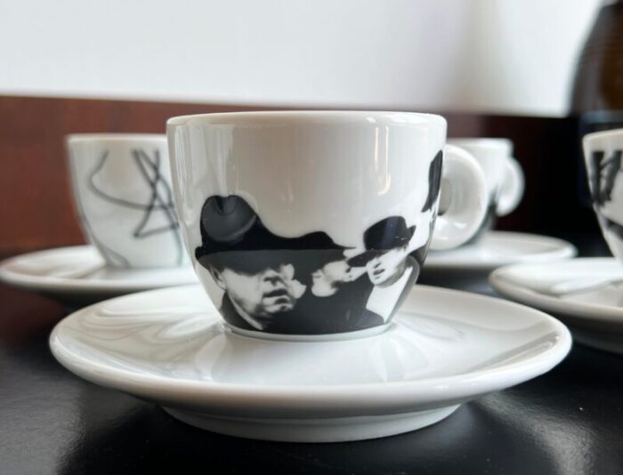 rare mario giacomelli for illy set of espresso cups and saucers set of 6 0087