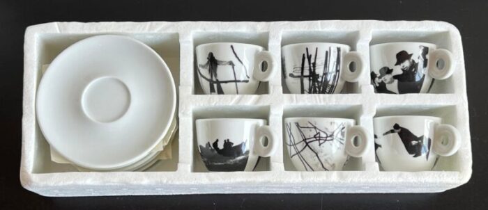 rare mario giacomelli for illy set of espresso cups and saucers set of 6 0970