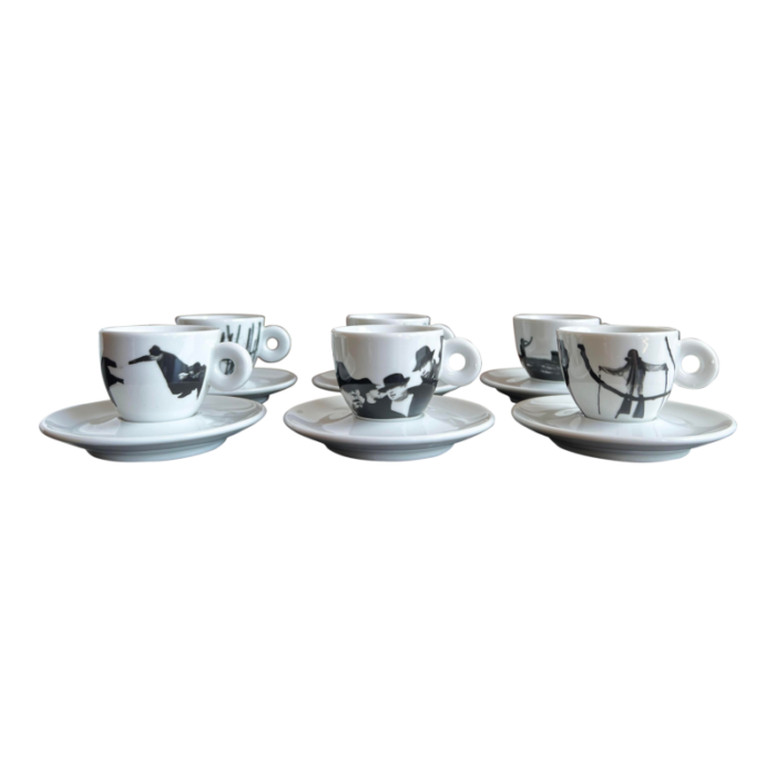 rare mario giacomelli for illy set of espresso cups and saucers set of 6 3256