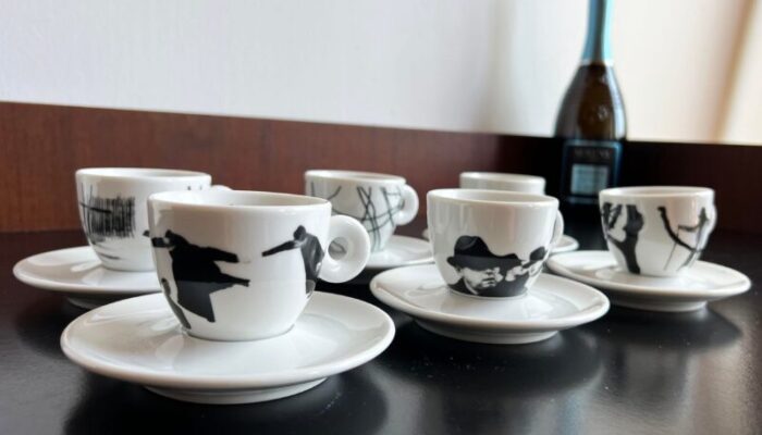 rare mario giacomelli for illy set of espresso cups and saucers set of 6 5044